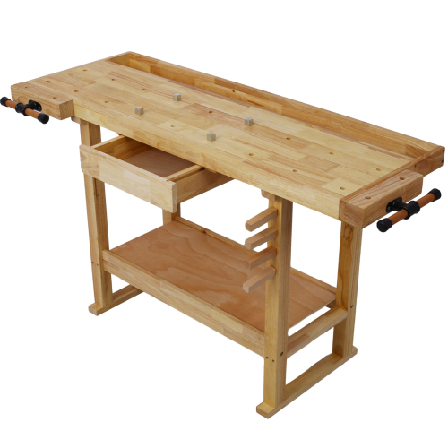 55-Inch Wood Workbench - Wooden Workbench for Garage Workshop and Home、、eastwooduniform