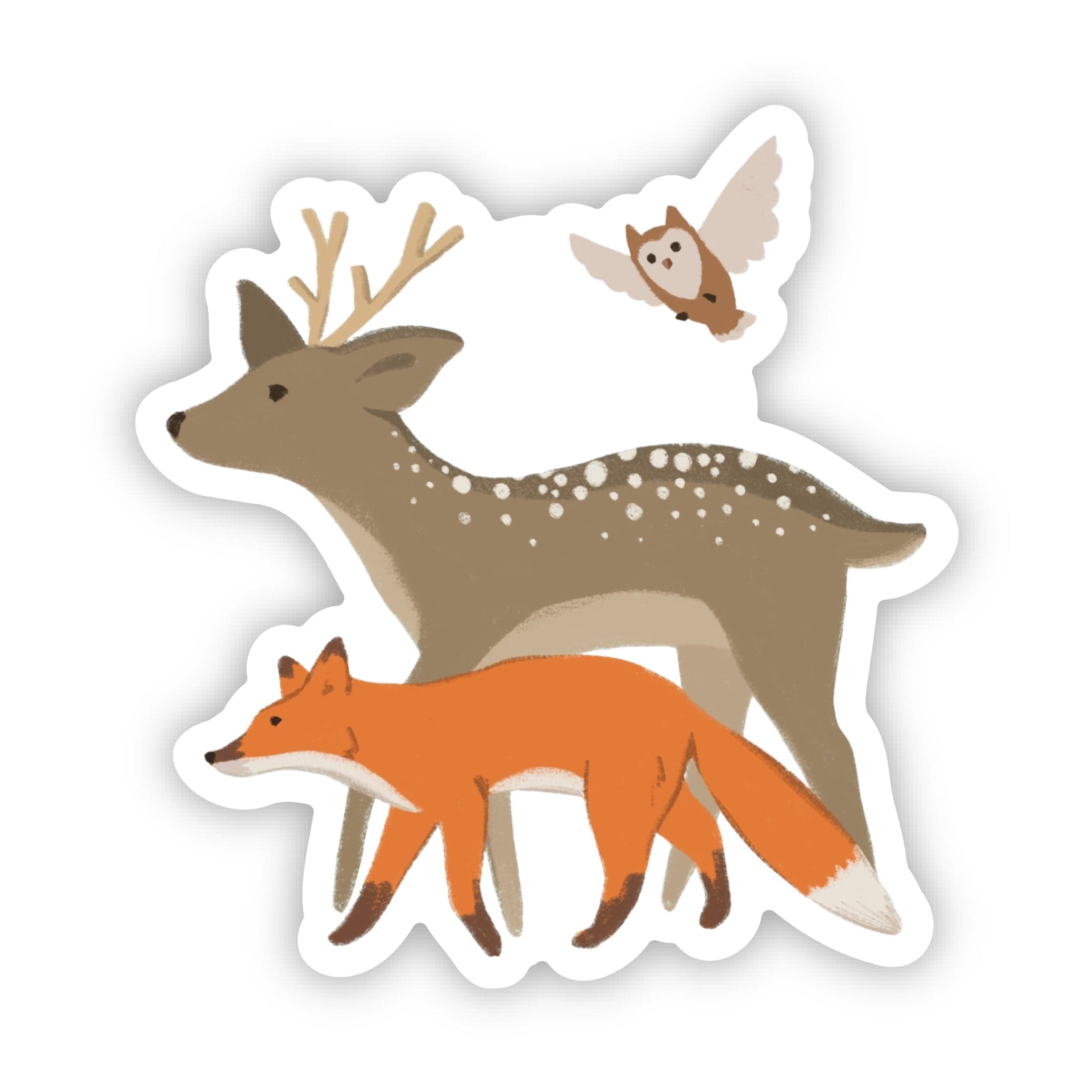  Deer, Fox & Owl Winter Sticker、mySite、ghnorth