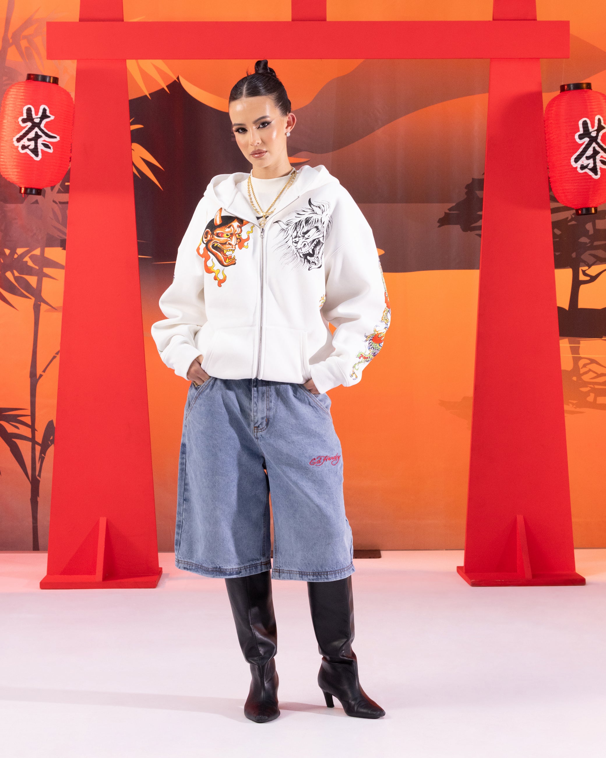 Ed Hardy Floral Zip Hoodie Off White、mySite、zt4zffjzw