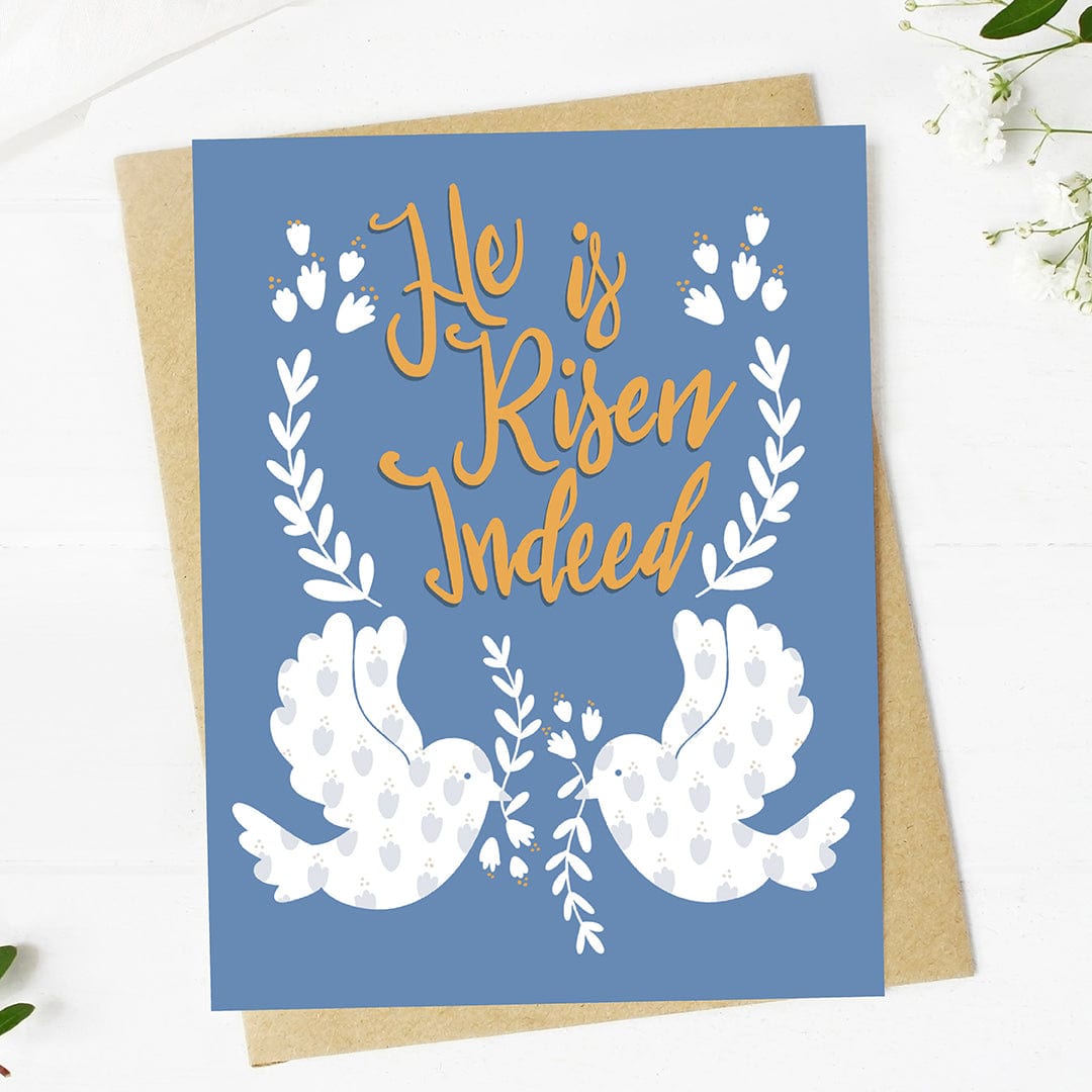  He is Risen indeed Dove Pair Easter Faith Card、mySite、elrpsem3k