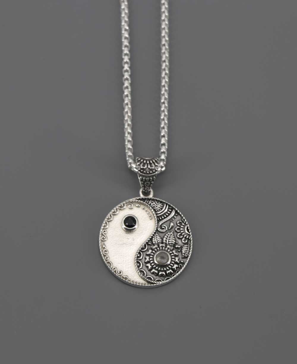 Sterling Silver Yin Yang Necklace For Men & Women、mySite、topwebapps
