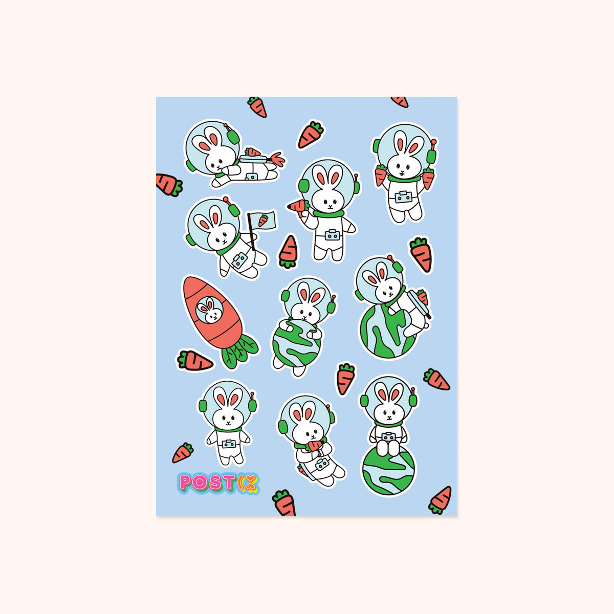  Space Bunnies Sticker Sheet、mySite、ghnorth