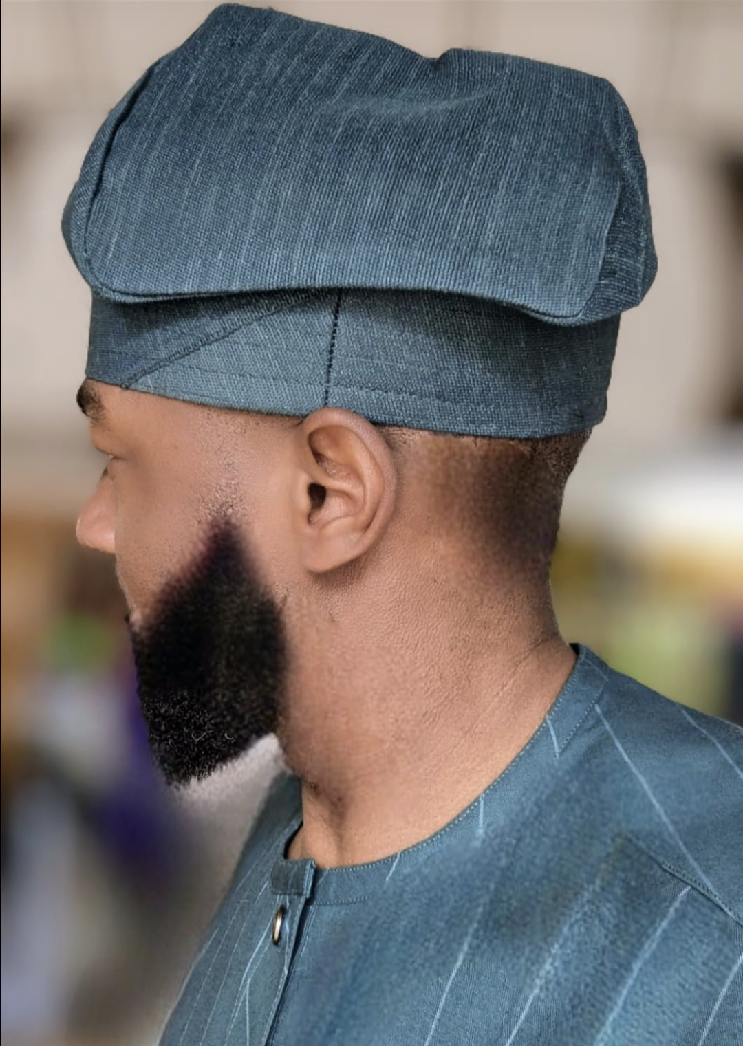 Ajian Emerald Green African Aso Oke Fila Hat-DPHANGH31、mySite、solidvoid