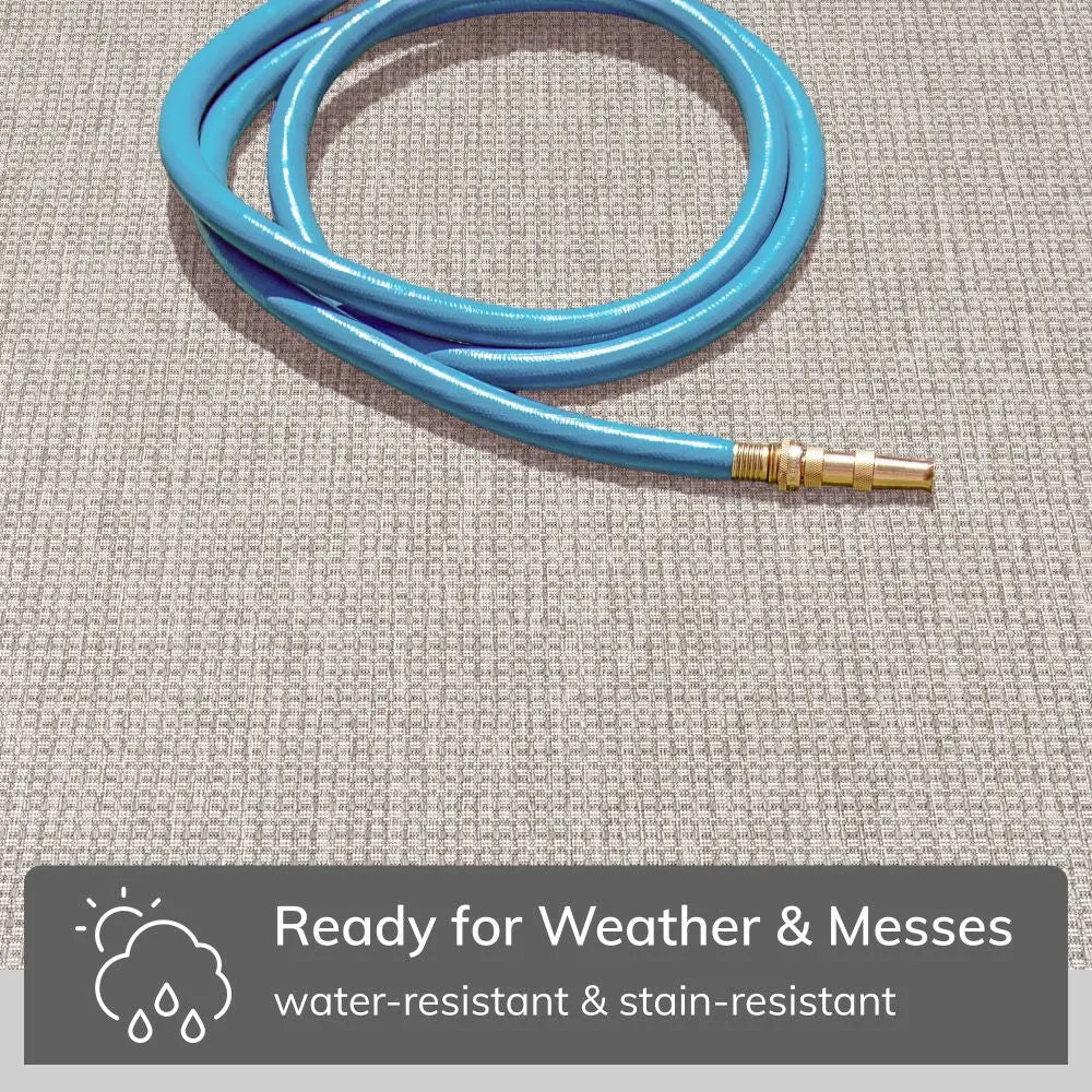 Odin Solid & Striped Border Indoor Outdoor Grey Ivory Flatweave Rug、mySite、gigharbornorthrealestate