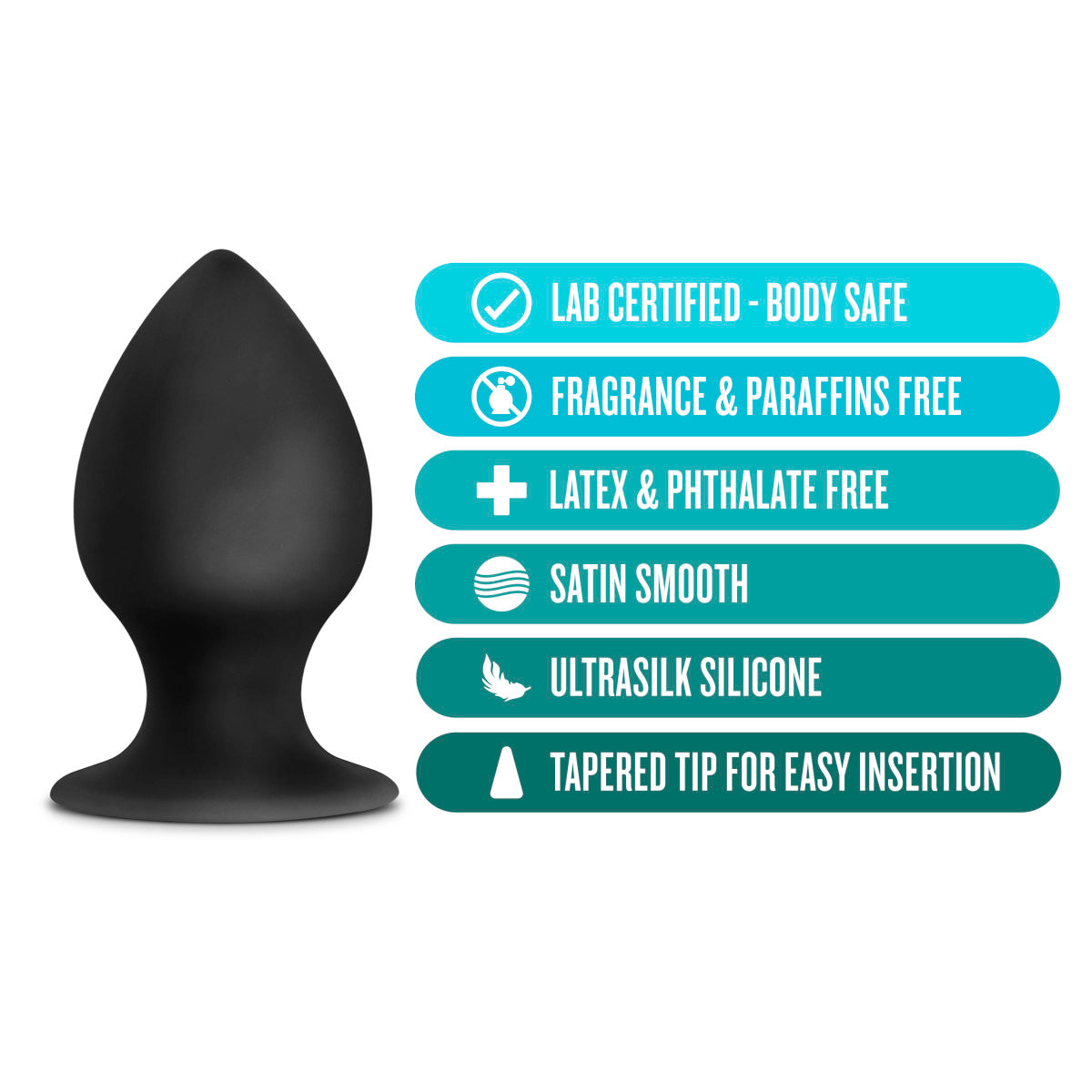 Anal Adventures Platinum By Blush® | Stout Black 3-Inch Anal Plug With Suction Cup Base、mySite、bottomscart