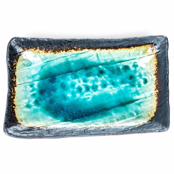 Blue Crackleglaze Large Oblong Sushi Plate、mySite、topwebapps