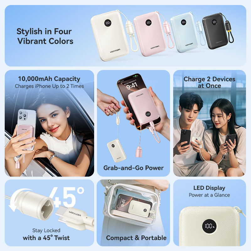 Vention 10000mAh Power Bank 22.5W、mySite、fannypackpong