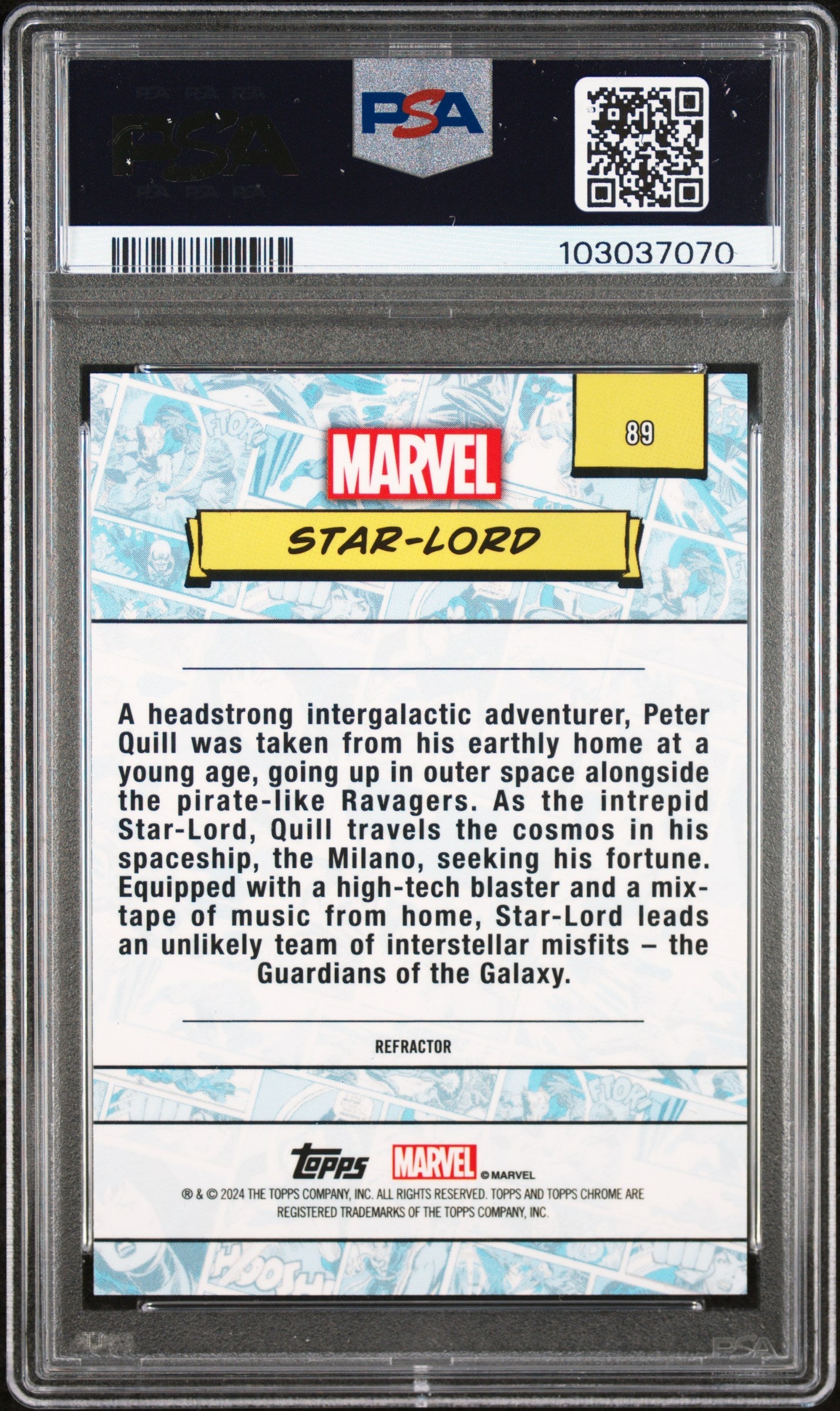 Star-Lord #89 Refractor PSA 7 Topps Chrome Marvel 2024、mySite、waistdrama