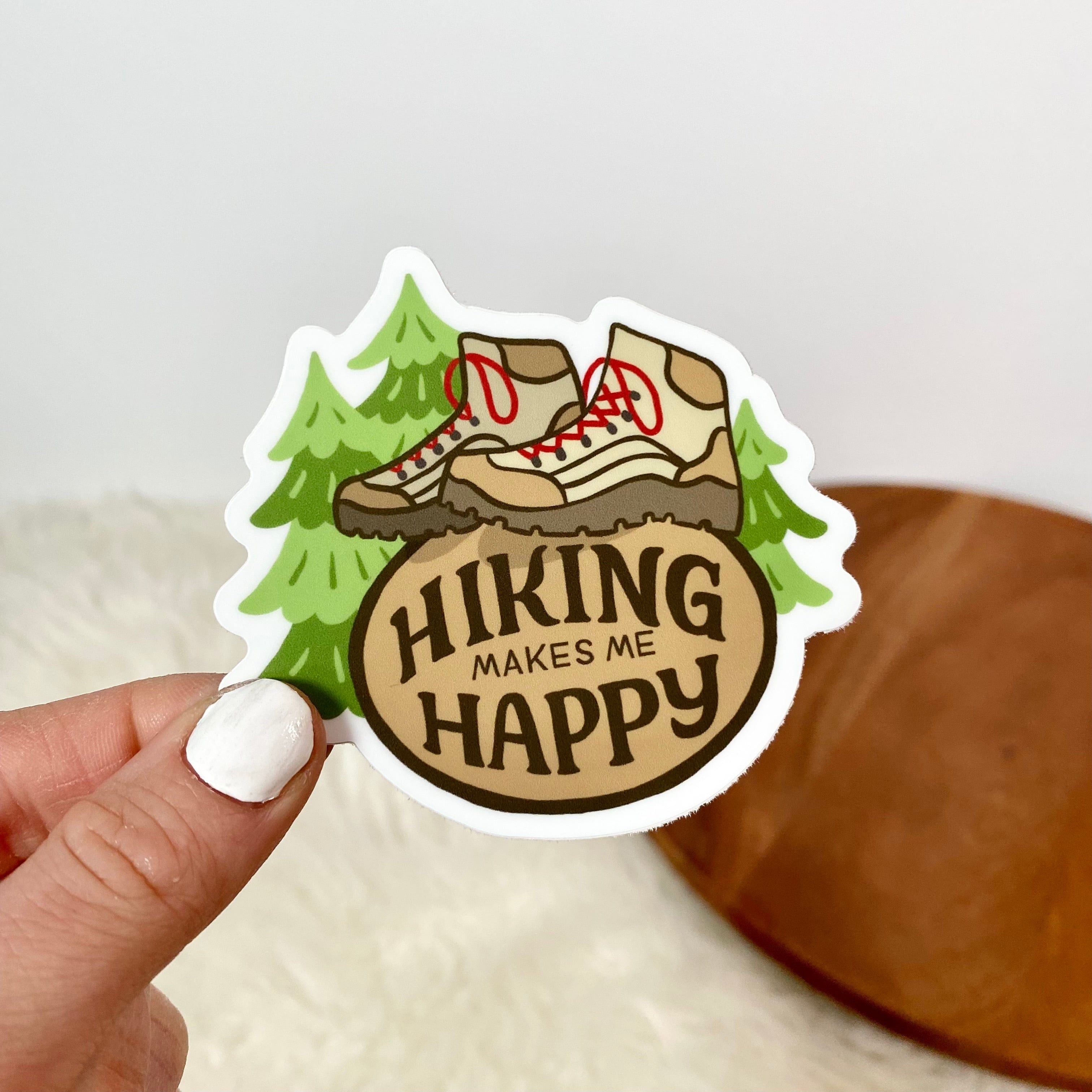 Hiking Makes Me Happy Sticker、mySite、ghnorth
