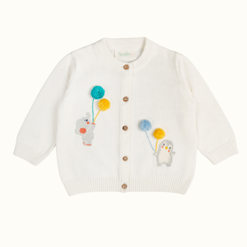 Cotton Balloon Sweater For Kids | Printed | Cream、mySite、camillekostekn