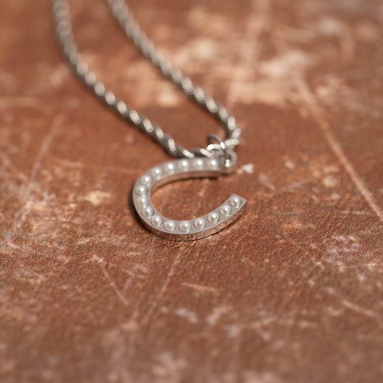 18K Gold PVD Stainless Steel Pearl Horseshoe Charm / PDL0251、mySite、dreamappss