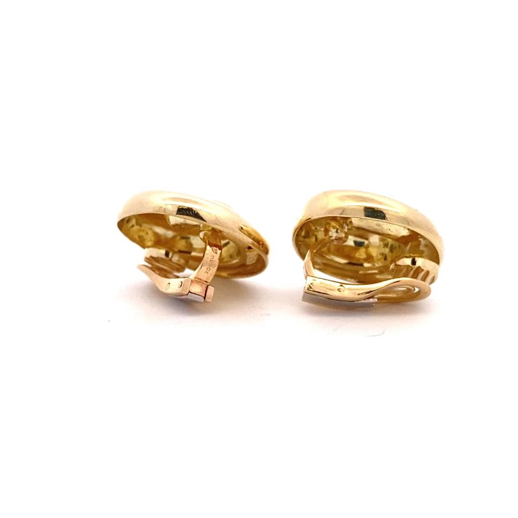 Estate 18K Yellow Gold Swirl Clip On Stud Earrings、mySite、botmansion