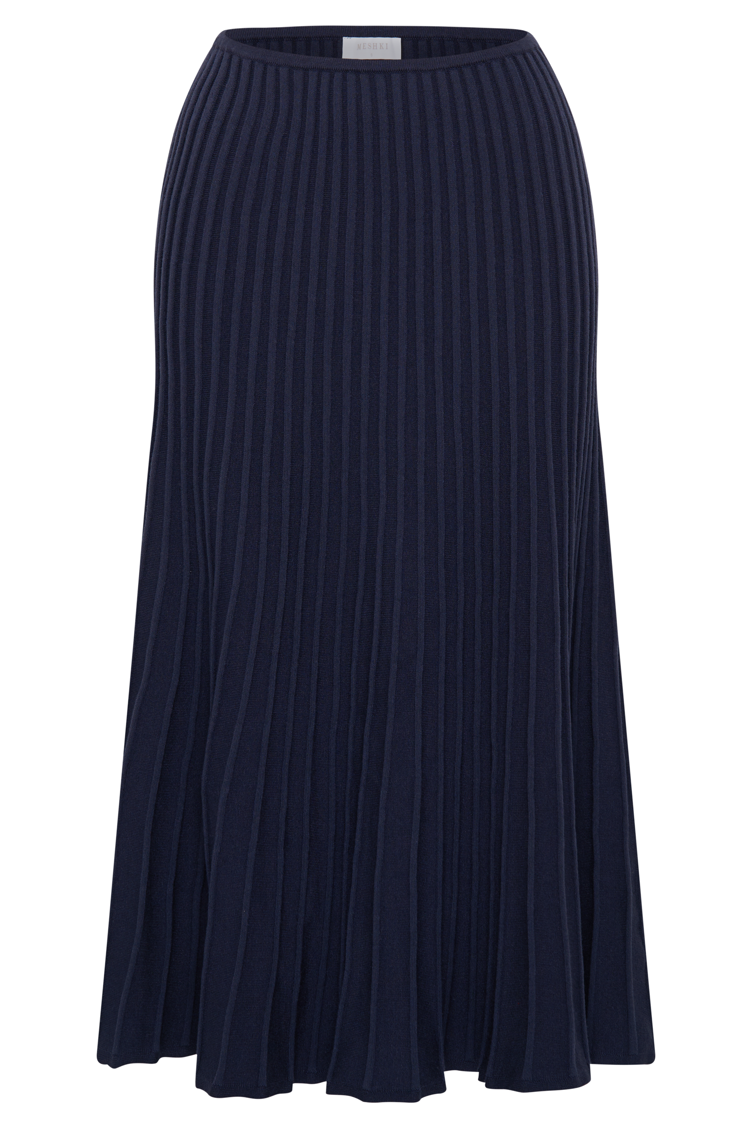 Jolene Rib Knit Midi Skirt - Navy、mySite、solidvoid