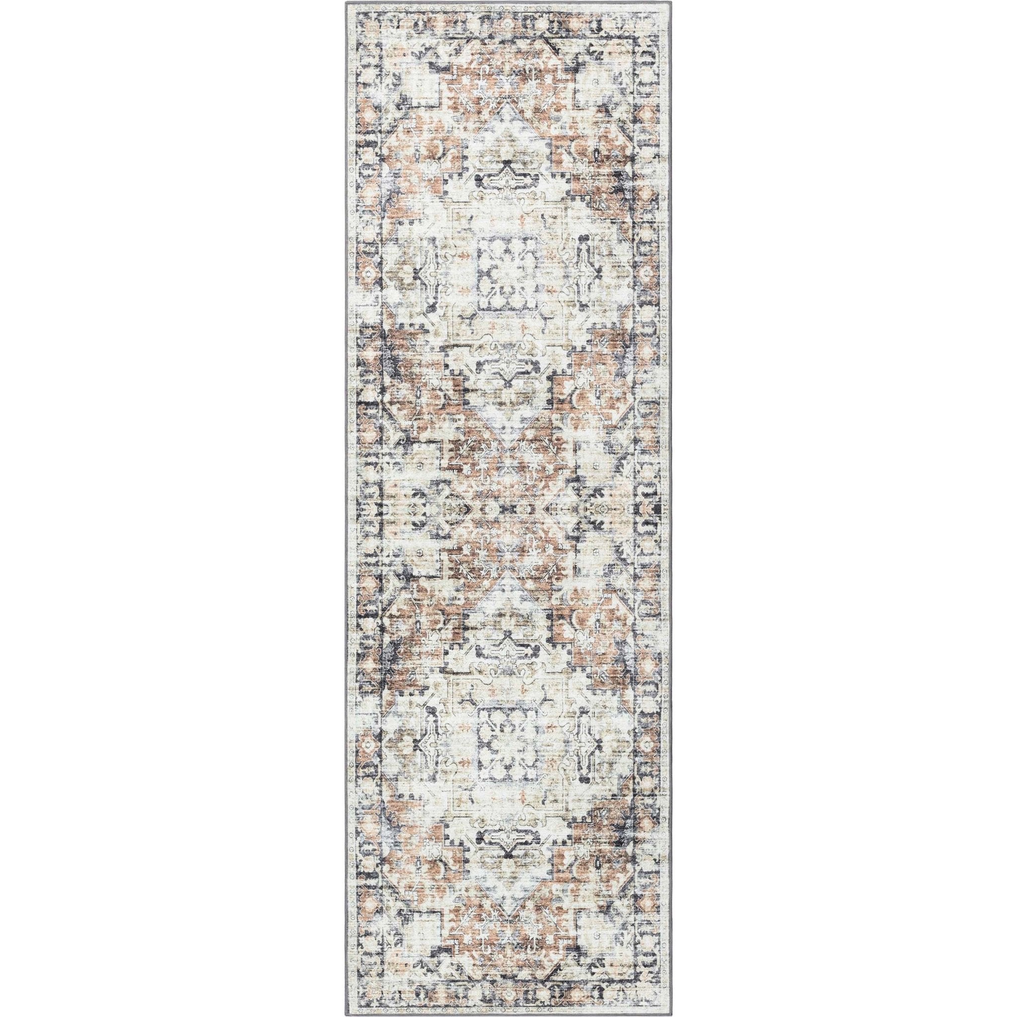 Elle Basics Rendezvous Vintage Medallion Easy-Clean Washable Non-Slip Rug by Well Woven、mySite、gigharbornorthrealestate