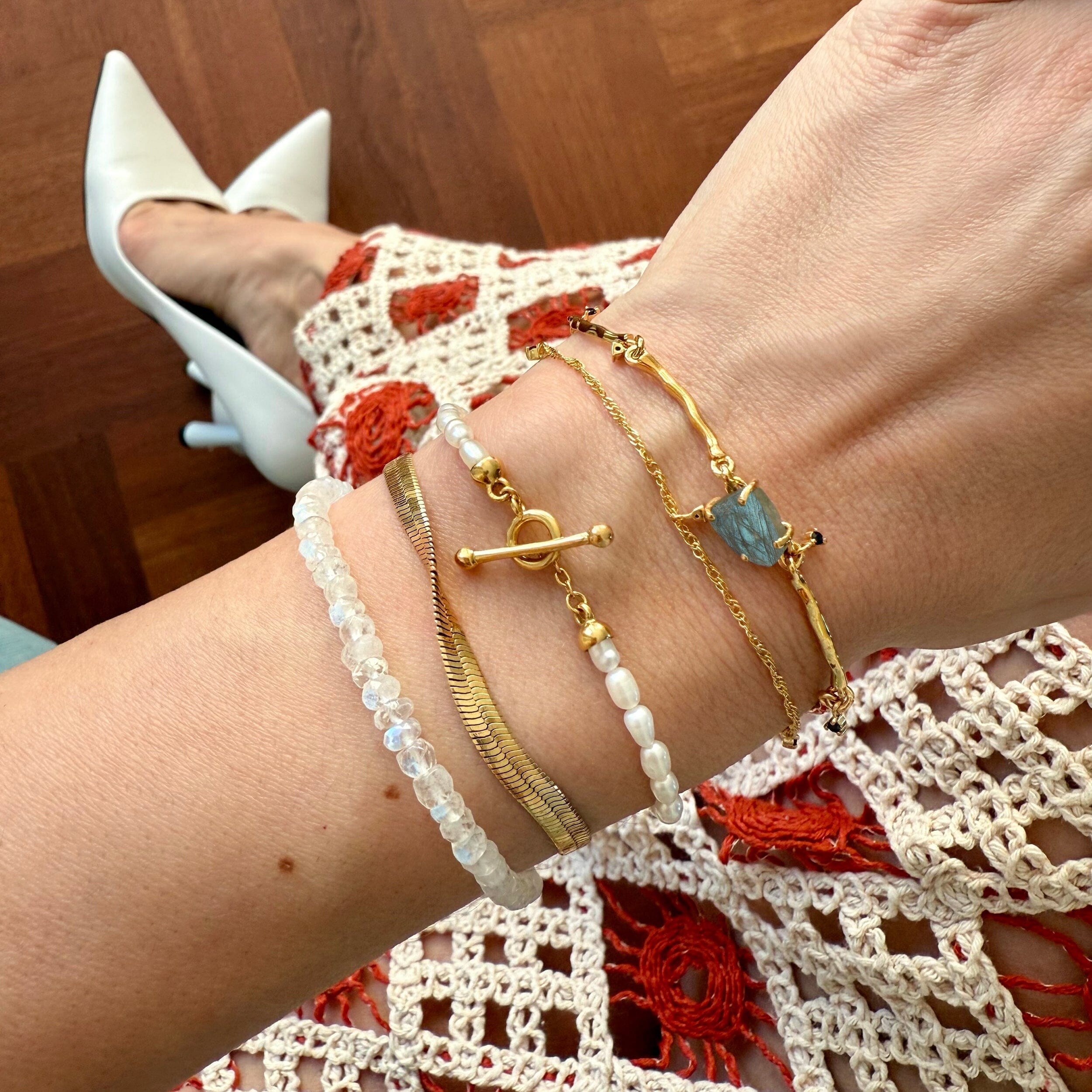 Rainbow Moonstone T-Lock Beads Bracelet - Raise Your Vibrations + Free Gift Bag、mySite、hinf8tx79