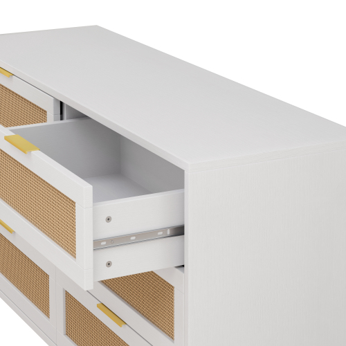 51.18"6-Drawers Rattan Storage Cabinet Rattan Drawer,for Bedroom,Living Room,Natural (Same SKU:W757P198980)、、casual