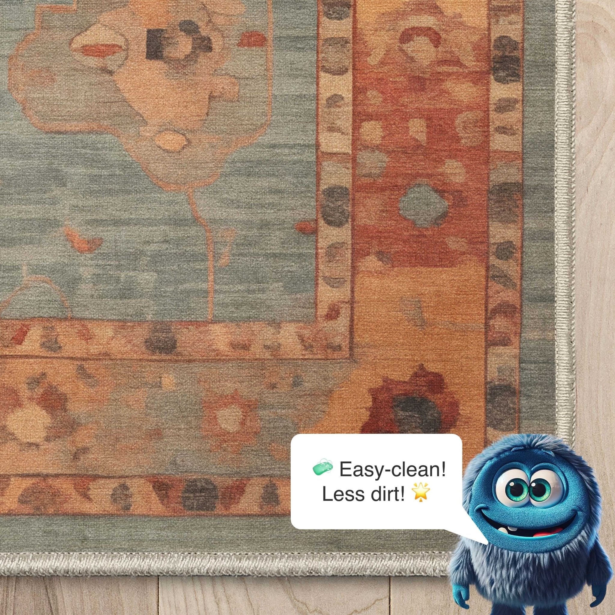 Pastel Tone On Tone - Updated Traditional Rug for Living Room Bedroom Dining Room ,Easy Clean、mySite、gigharbornorthrealestate