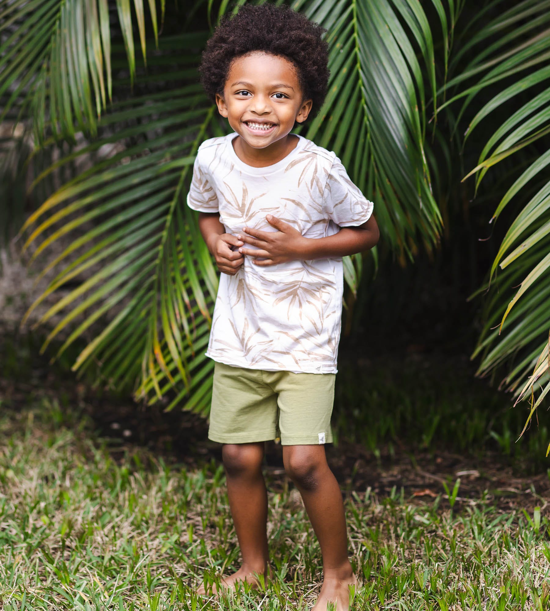  Shady Palms Organic Boy Top & Shorts Set、mySite、layawaytickets