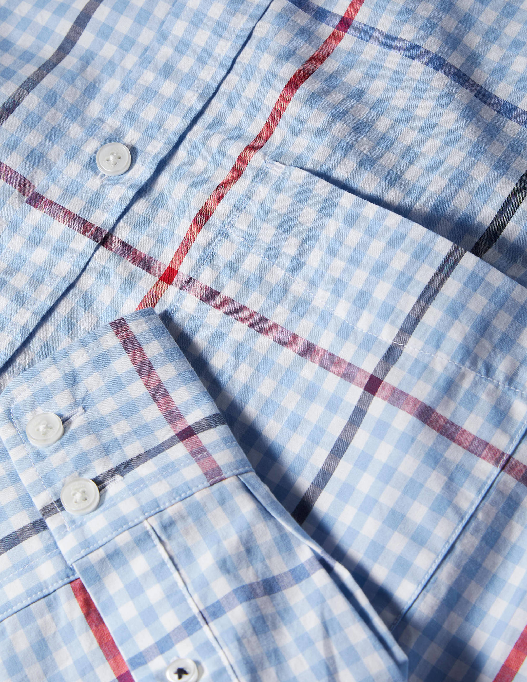  Slim Fit Classic Poplin Shirt-Heavenly Blue Check、mySite、ashleygrahame