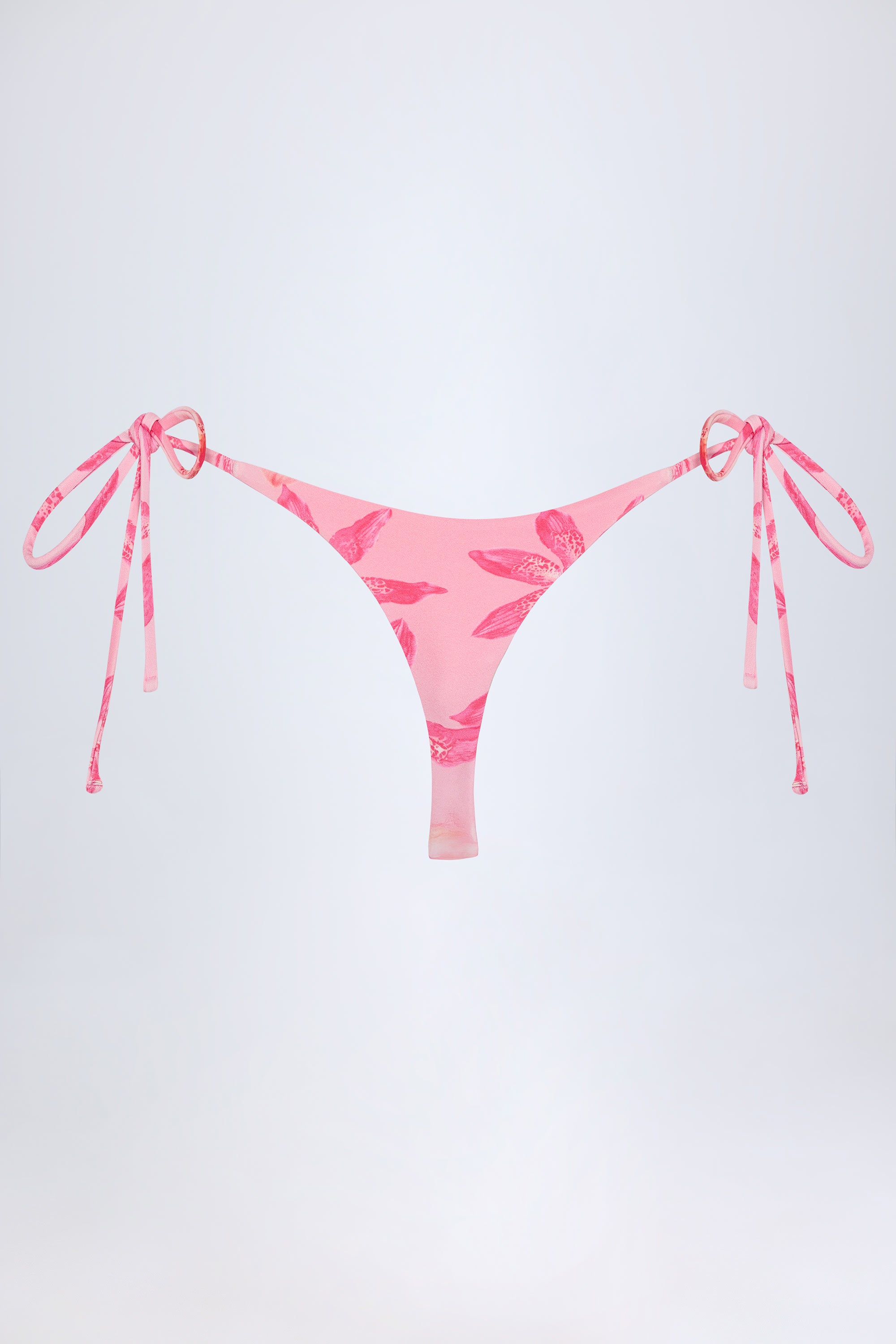 Side-Tie Thong Bikini Bottoms in Pink Orchid Print、mySite、sugarbowlscore