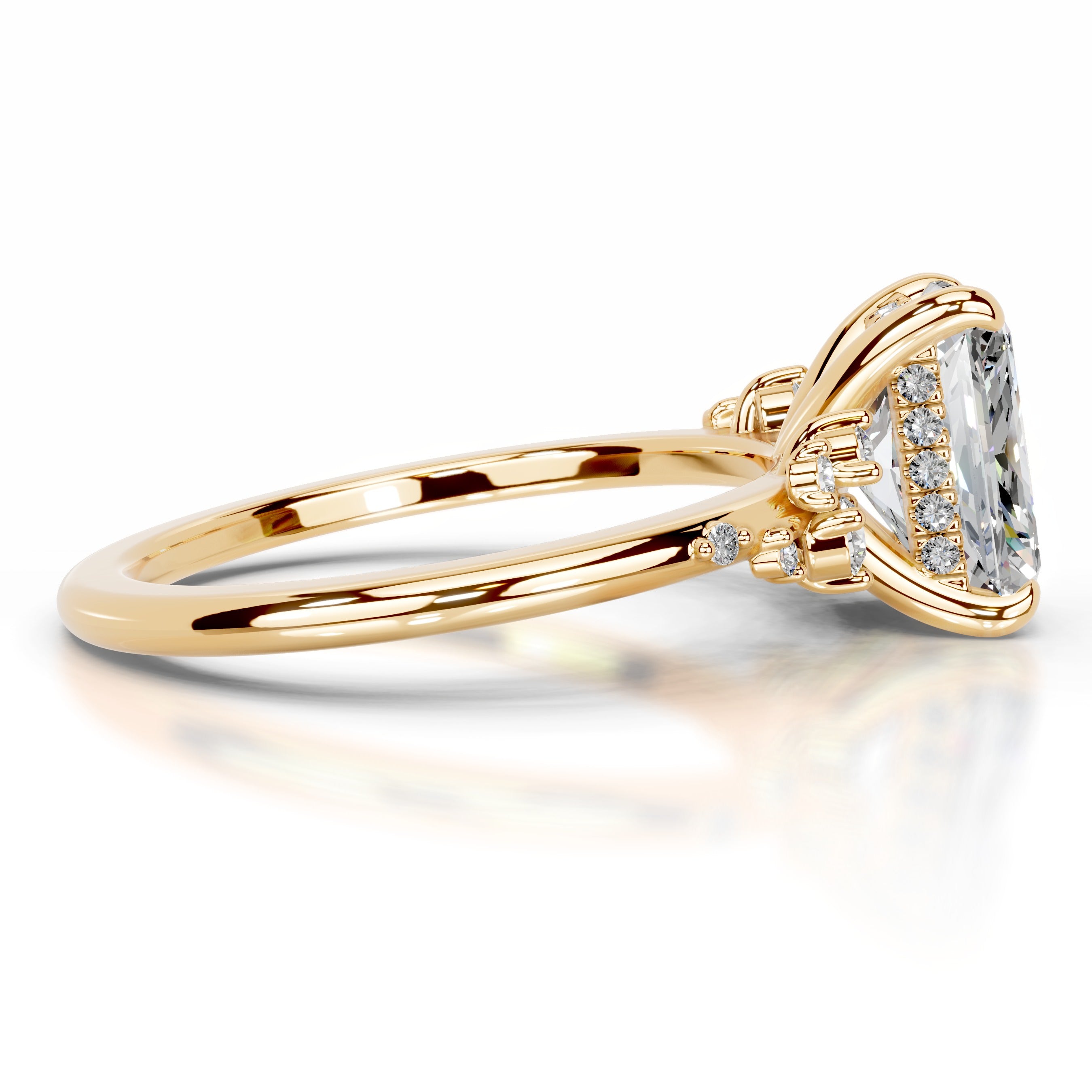 Maisie Moissanite & Diamonds Ring - 18K Yellow Gold、mySite、hinf8tx79