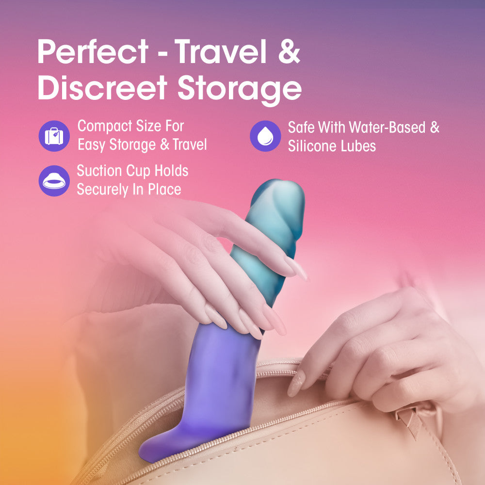 B Yours By Blush® | Morning Dew Realistic Sapphire 5.5-Inch Long Dildo With Suction Cup Base、mySite、bottomscart