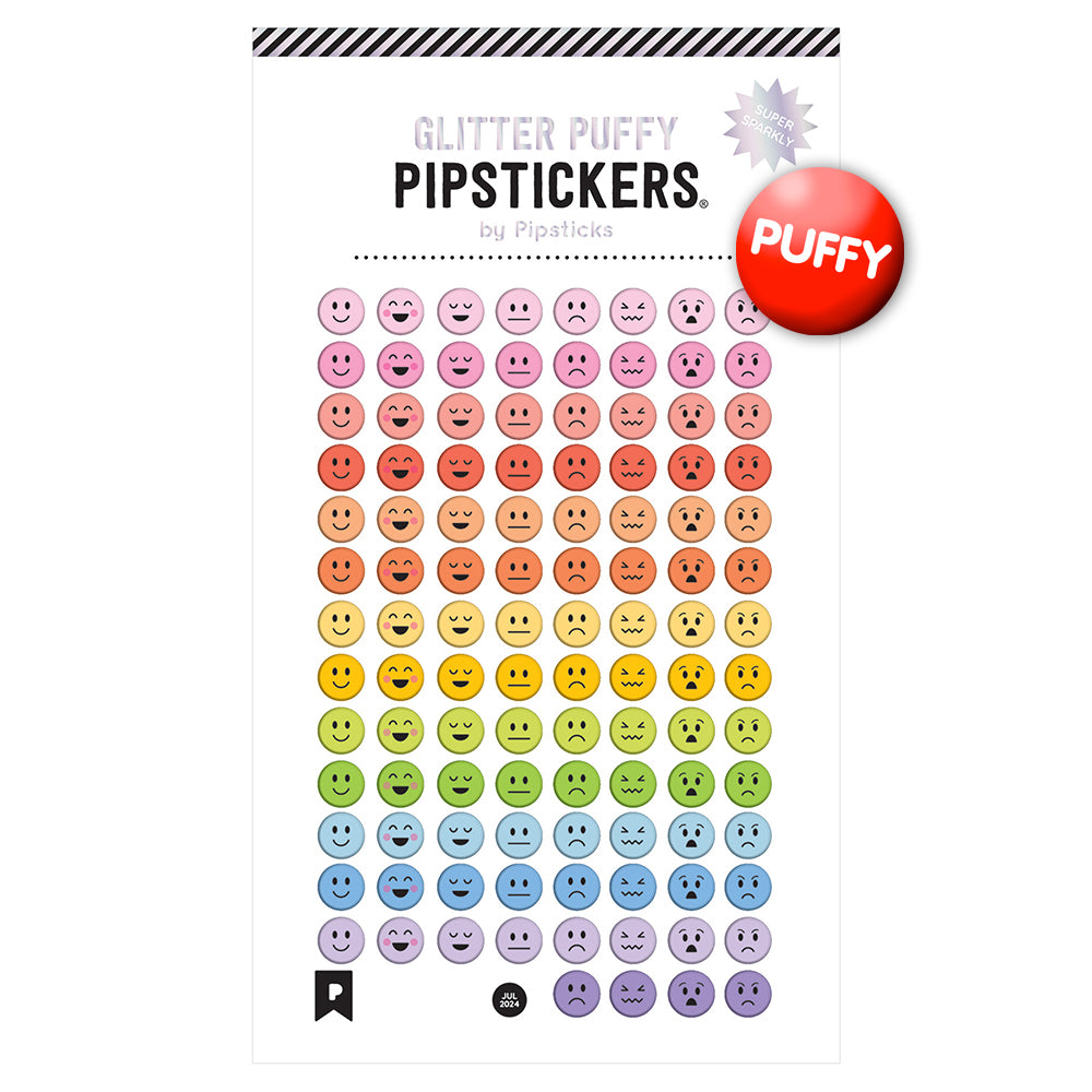  Emoji Rainbow Glitter Puffy Stickers、mySite、ghnorth