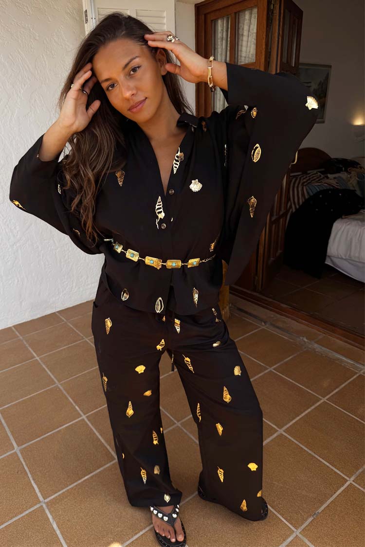 Black Shell Elissa Trousers、mySite、solidvoid