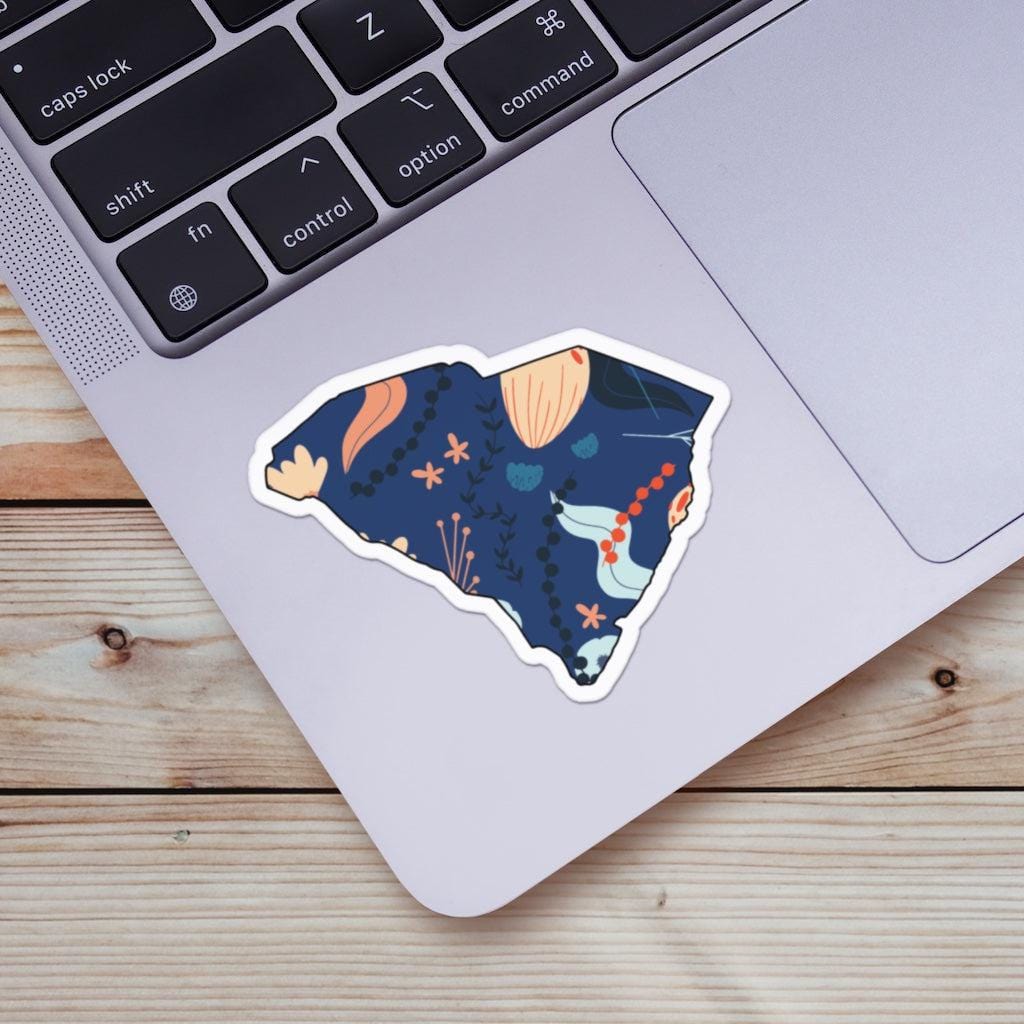  South Carolina Blue Floral Abstract Sticker、mySite、ghnorth
