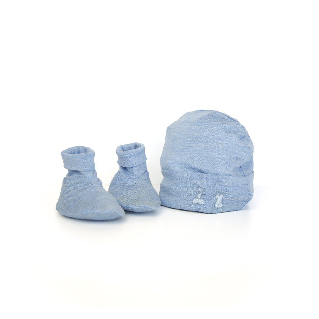  Merino Kids Cocooi Beanie + Bootie Set - Sky Blue、mySite、merchandisen