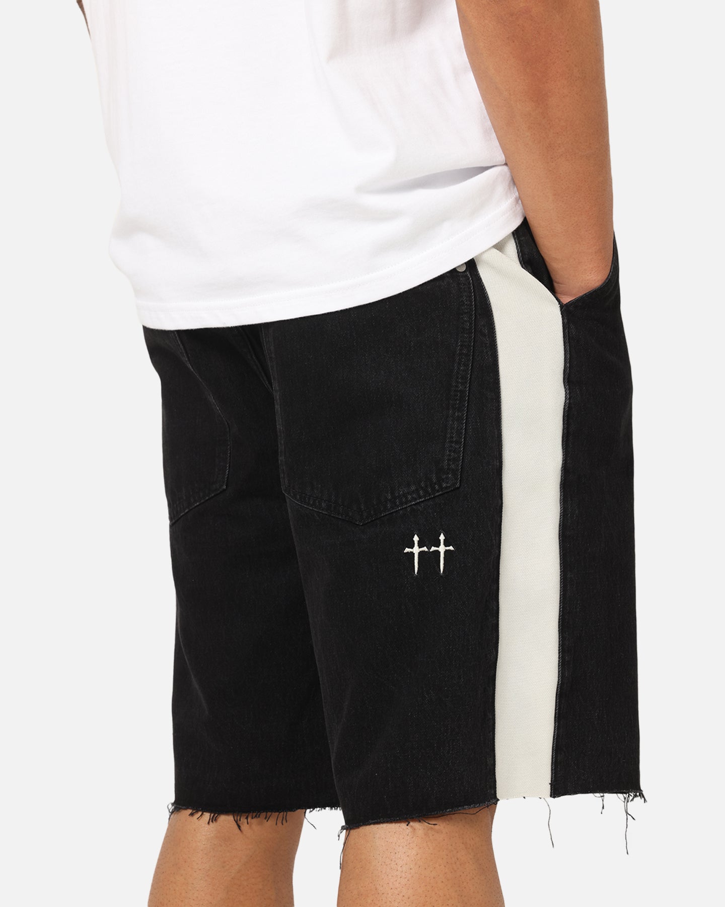 Saint Morta Amplus Sidewinder Denim Jorts Black/Off White、mySite、zt4zffjzw