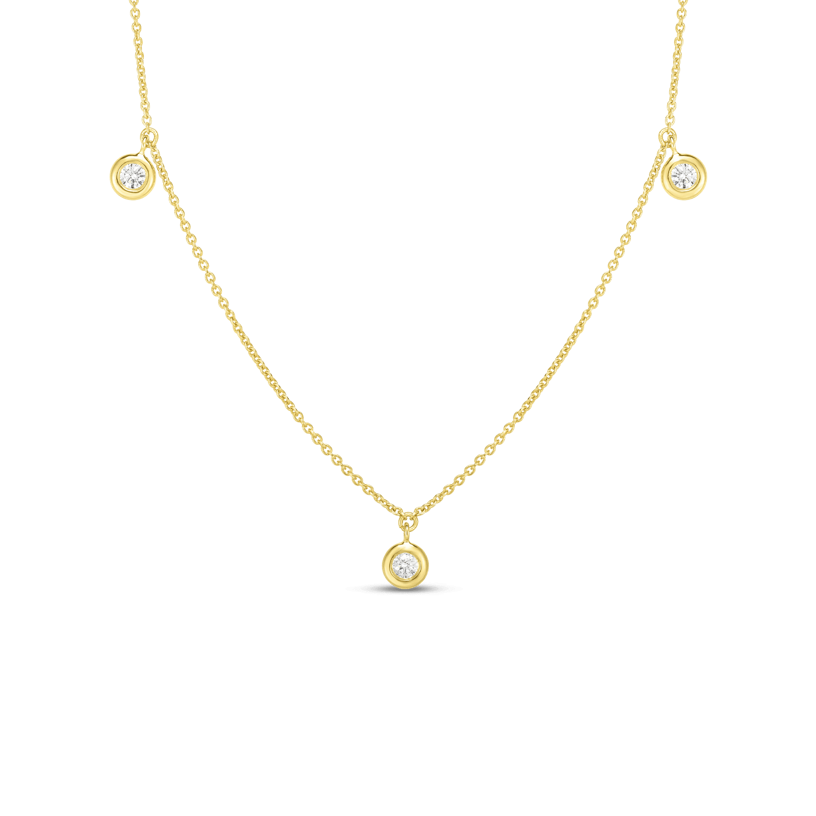 18K Gold Diamonds By The Inch Dangling Three Station Necklace、mySite、hinf8tx79