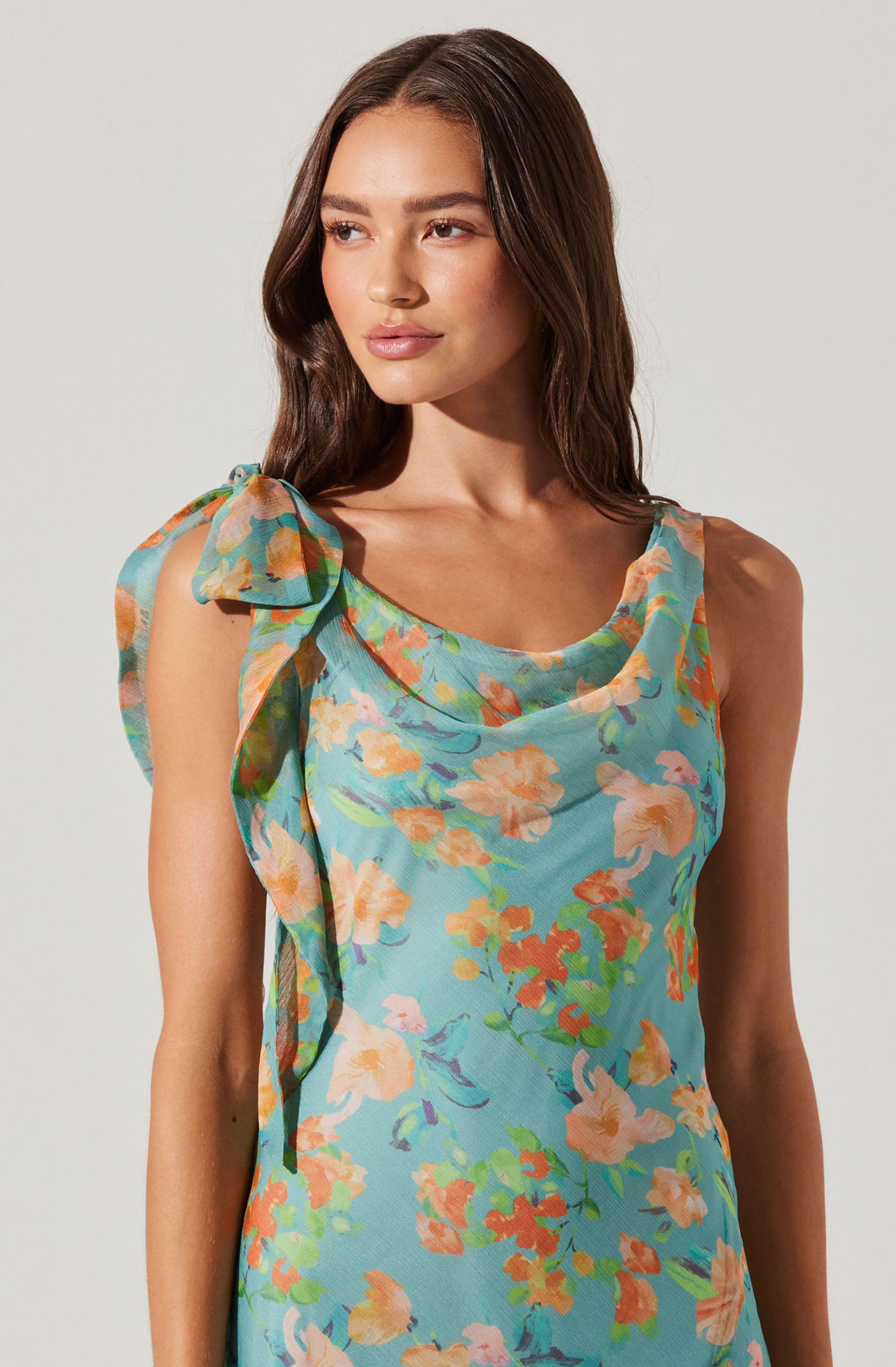 Isabelle Ruffled Cowl Neck Dress、mySite、solidvoid