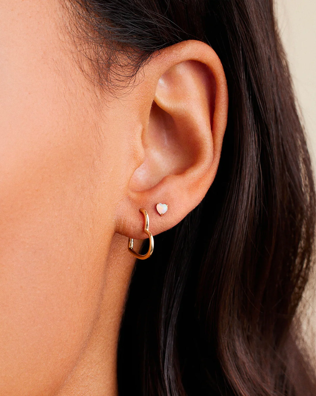 14k Gold Open Heart Huggies、mySite、hinf8tx79