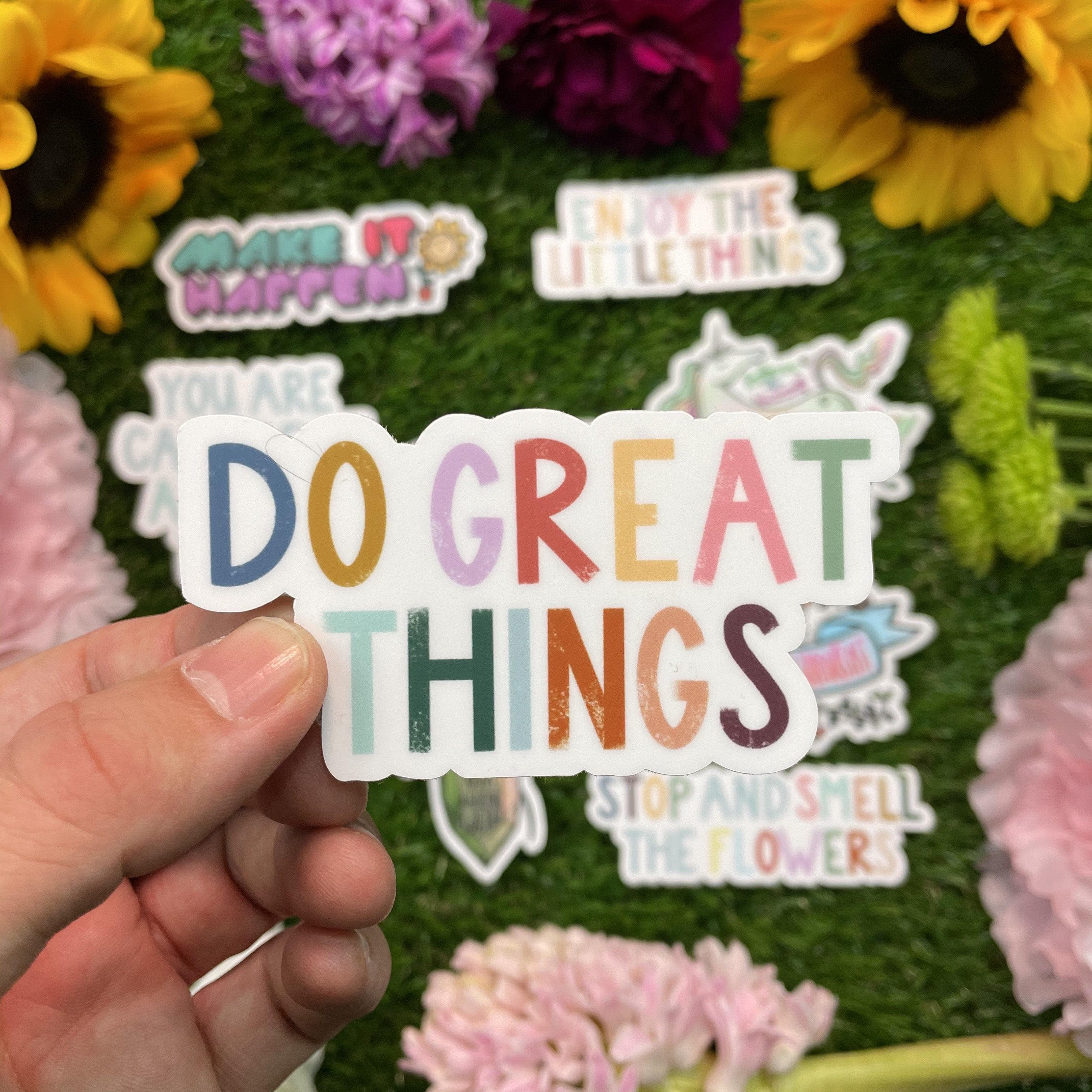  Do Great Things Multicolor Lettering Sticker、mySite、elrpsem3k