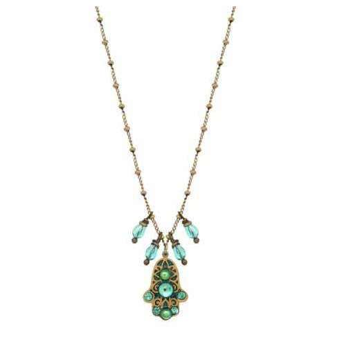 Michal Golan Tiny Green Hamsa Necklace、mySite、topwebapps