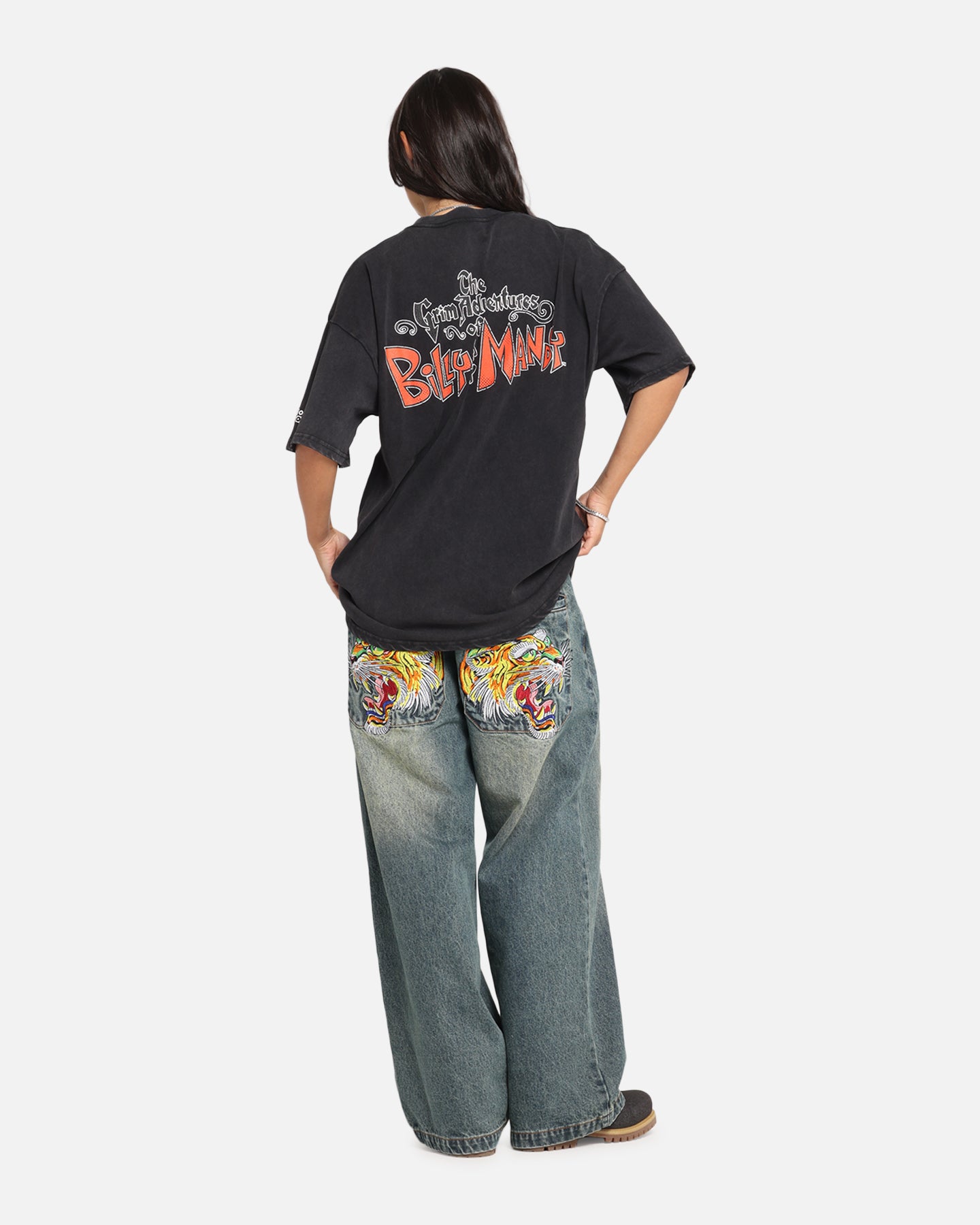 73 Studio X Cartoon Network Bill & Mandy Box Logo Vintage T-Shirt Black Acidwash、mySite、zt4zffjzw