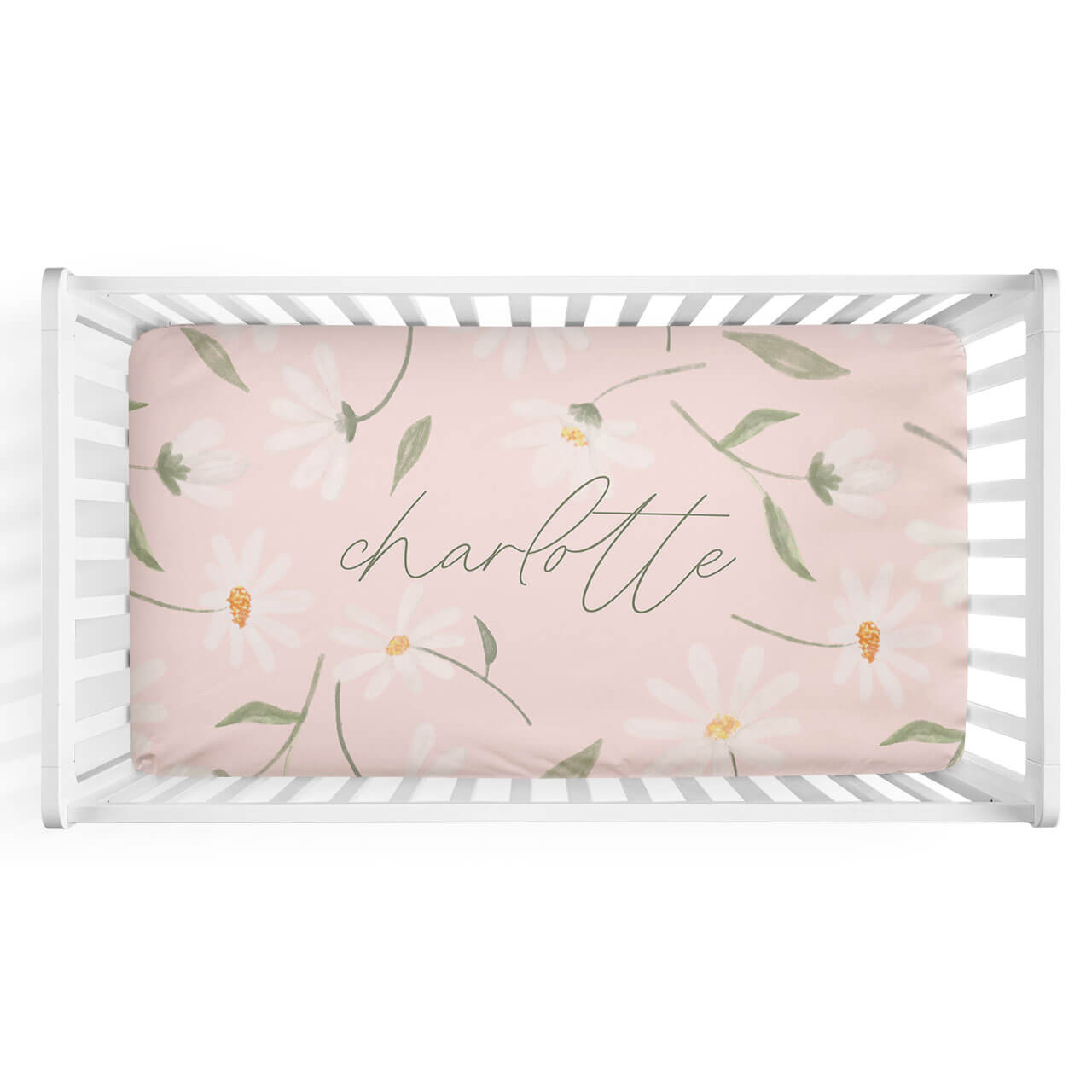  Sweet Daisy in Blush Personalized Crib Sheet、mySite、layawaytickets