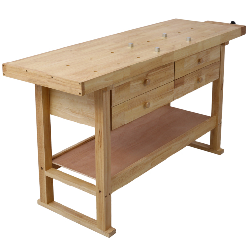 55-Inch Wood Workbench - Wooden Workbench for Garage Workshop and Home、、eastwooduniform