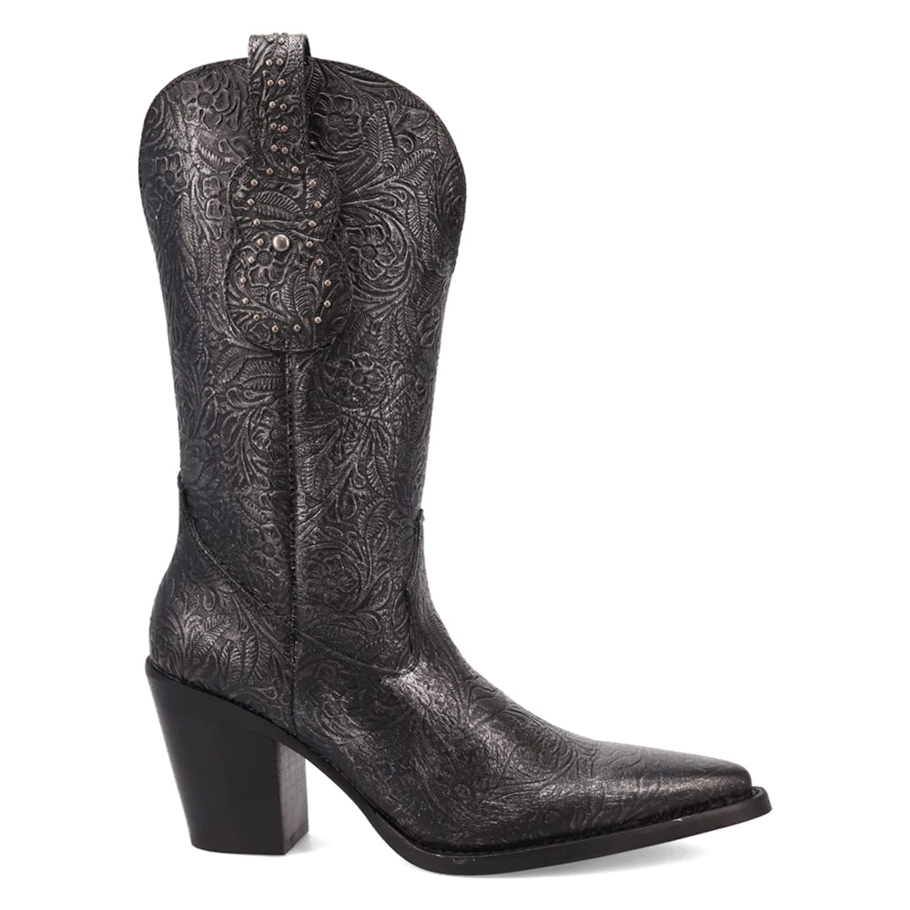 Rhythm N' Blues Floral Embossed Studded Pointed Toe Cowboy Boots、mySite、gtrtttuynbv