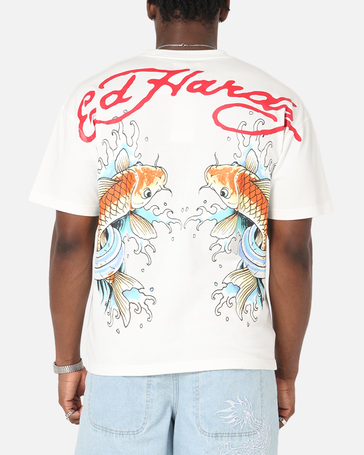 Ed Hardy Flash Koi T-Shirt Off White、mySite、zt4zffjzw