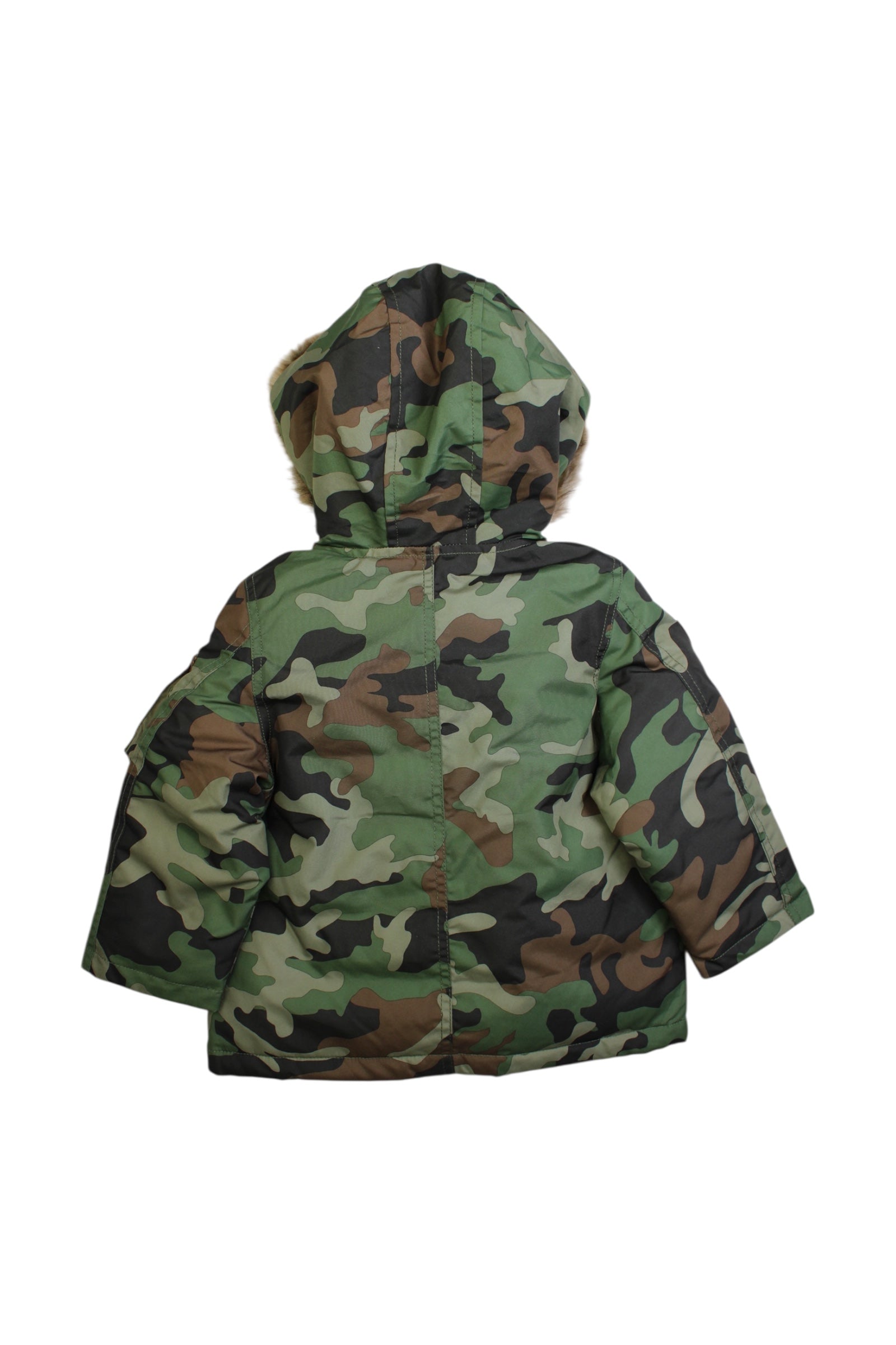 Polo Ralph Lauren Quilted Camo Coat With Faux Fur Hood, Size 2T、mySite、g9winljtr