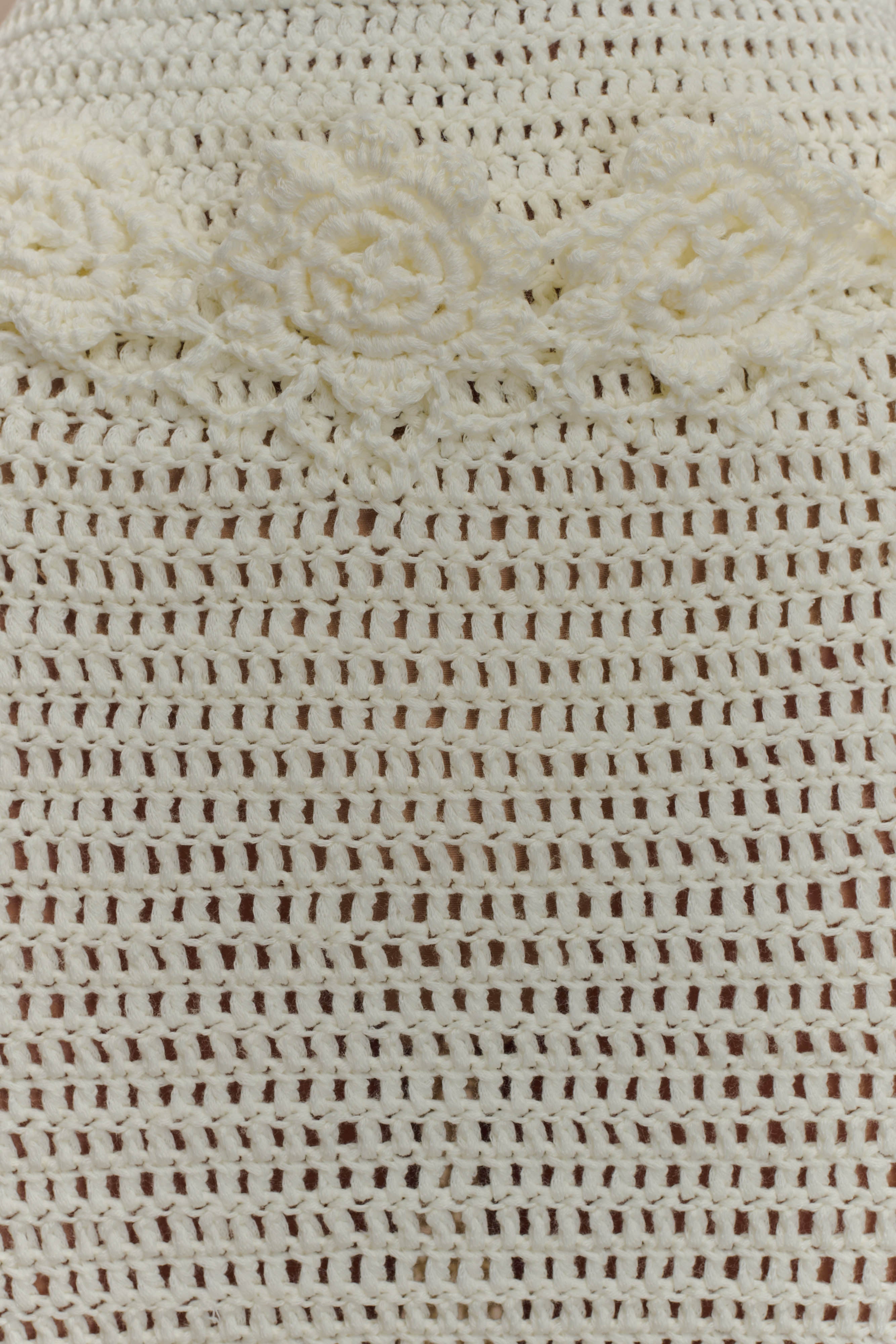 Teagan Floral Hand Crochet Midi Dress - Ivory、mySite、solidvoid