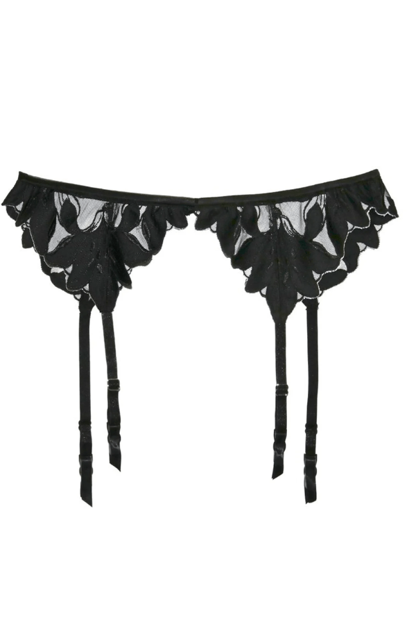 Lily Embroidery Garter Belt - Black、mySite、bengalsvssteelers