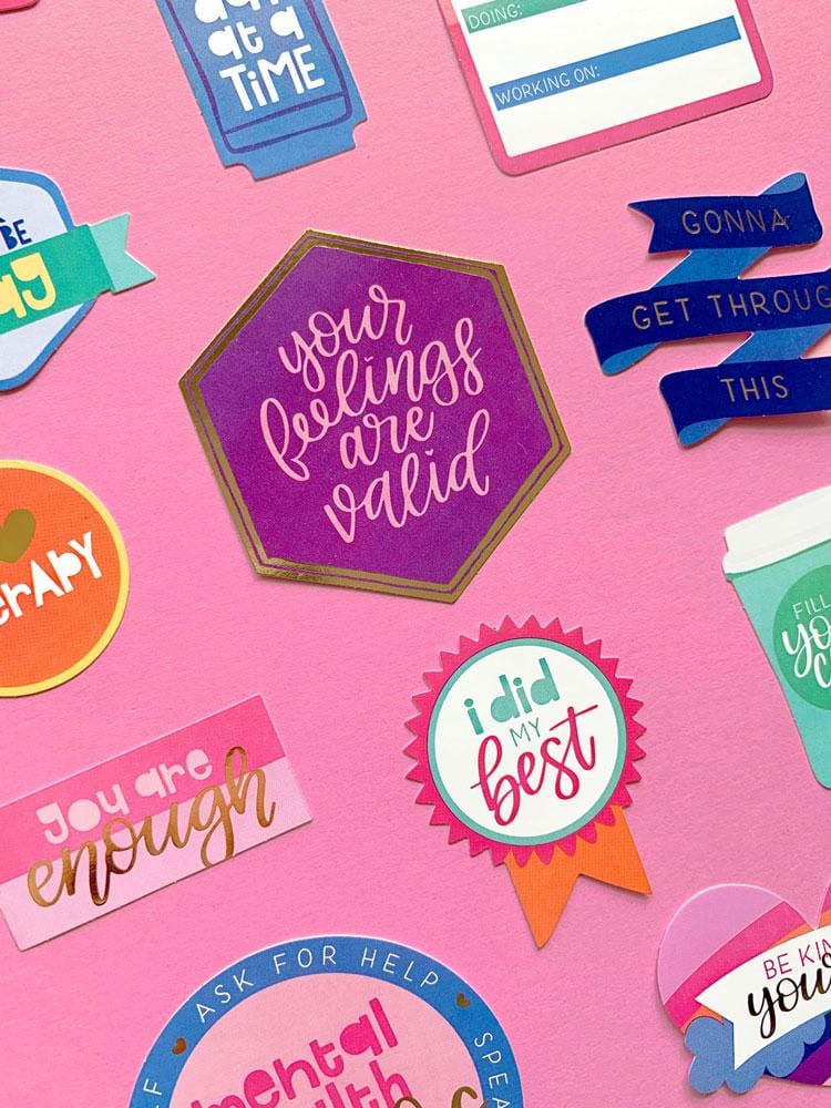  Die Cut Scrapbook Stickers - Self Care、mySite、ghnorth