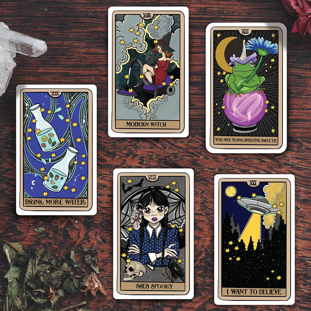  Tarot Card Sticker 5 Pack (She's Spooky)、mySite、ghnorth