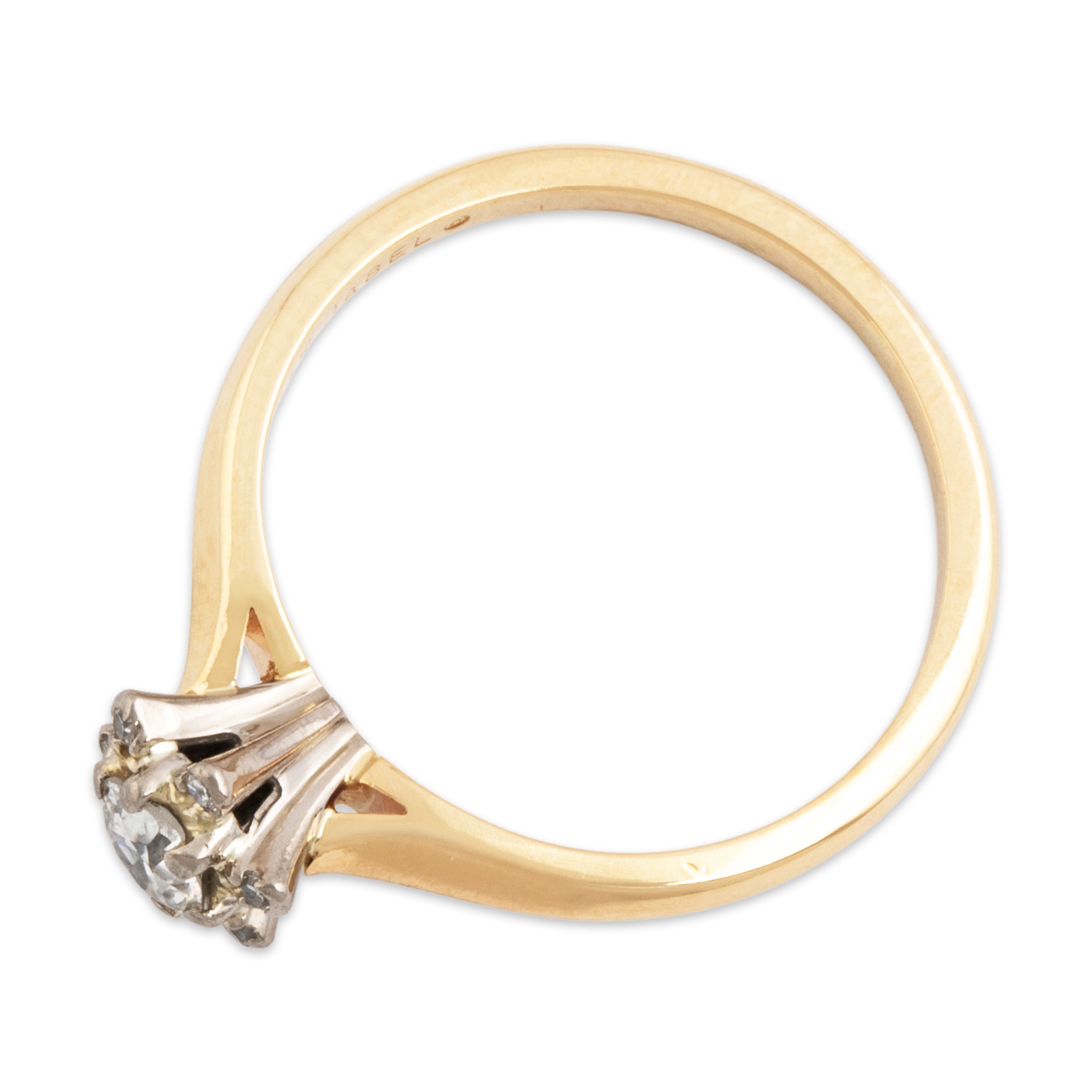 Vintage 14k Yellow Gold .276cttw Old European Diamond Delicate Halo Ring 6.00、mySite、hinf8tx79