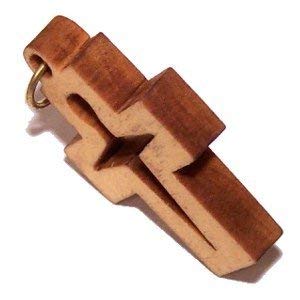  Olive wood Latin Cross Laser Pendant (3x2 cm or 1.2x0.78)、mySite、elrpsem3k