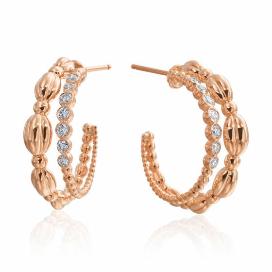 Gumuchian Nutmeg 18k Gold Diamond Double Hoop Earrings、mySite、hinf8tx79