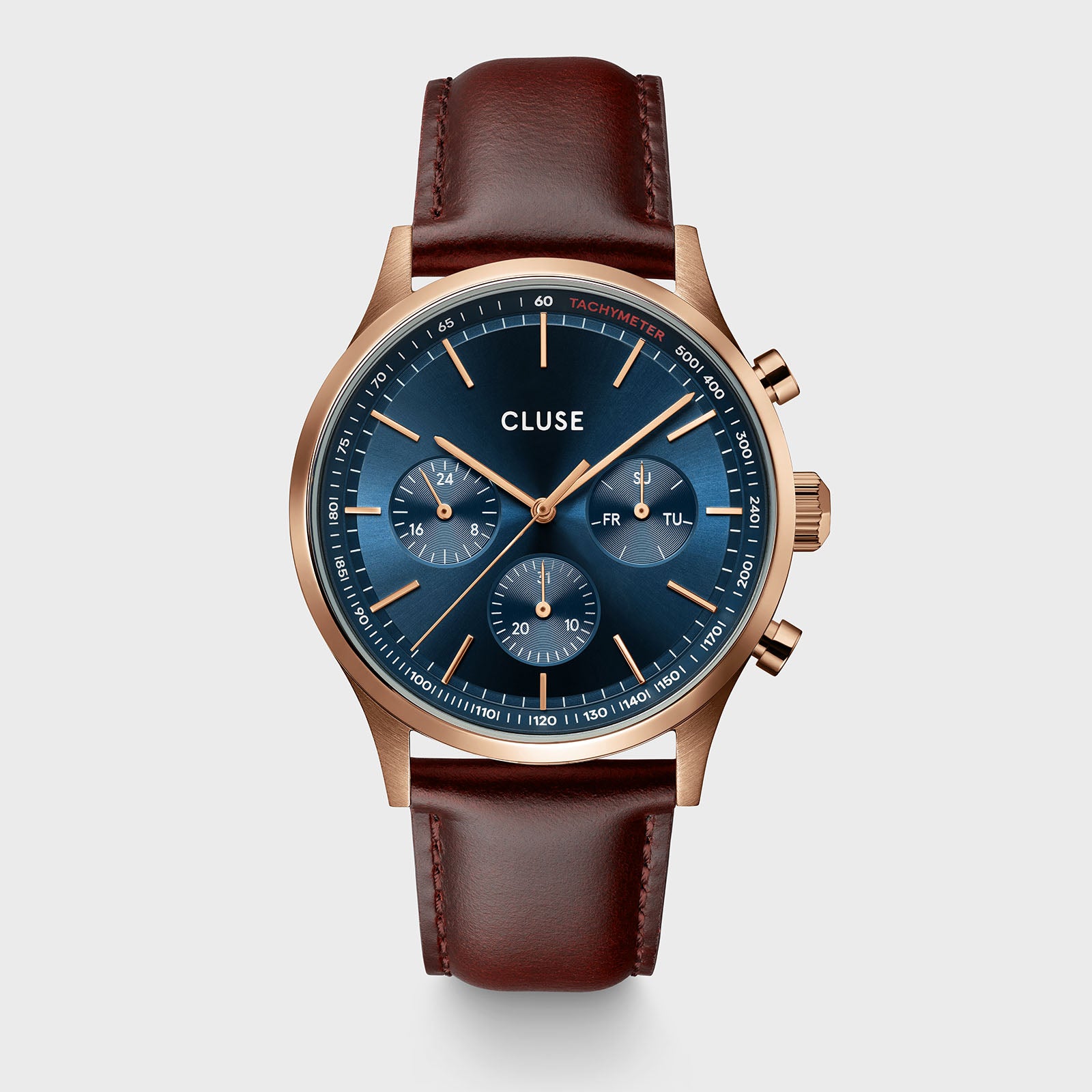 Anthéor Multifunction Watch Leather Blue, Rose Gold Colour、mySite、botmansion